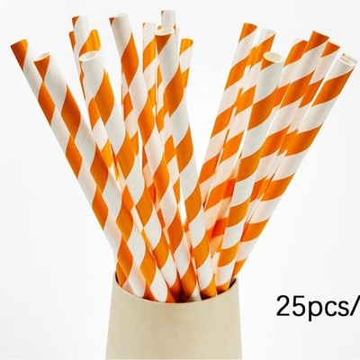 25 τμχ Πολύχρωμα χάρτινα καλαμάκια μιας χρήσης Ροζ μπλε καλαμάκια πόσιμου χυμός για παιδικά γενέθλια διακόσμηση γαμήλιων πάρτι Προμήθειες Baby Shower