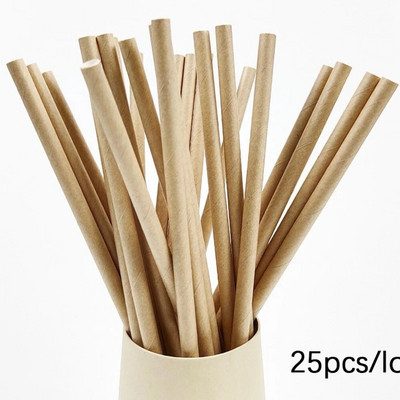 25 τμχ Πολύχρωμα χάρτινα καλαμάκια μιας χρήσης Ροζ μπλε καλαμάκια πόσιμου χυμός για παιδικά γενέθλια διακόσμηση γαμήλιων πάρτι Προμήθειες Baby Shower