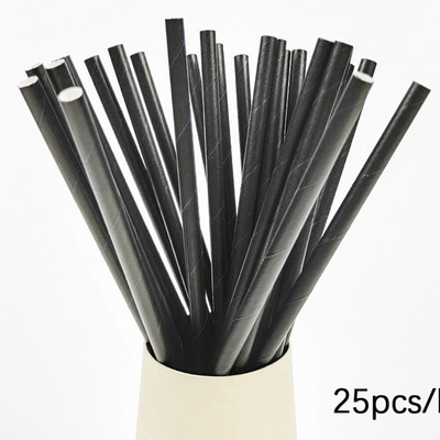 25 τμχ Πολύχρωμα χάρτινα καλαμάκια μιας χρήσης Ροζ μπλε καλαμάκια πόσιμου χυμός για παιδικά γενέθλια διακόσμηση γαμήλιων πάρτι Προμήθειες Baby Shower