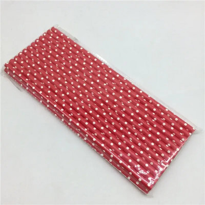 25 τμχ/παρτίδα Χάρτινα καλαμάκια με καρδιά Red Square Dot για γενέθλια διακοσμητικά πάρτι Γάμου Chevron Creative Drinking Καλαμάκια