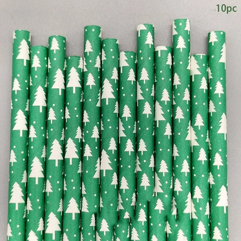 10 τεμ. Χριστουγεννιάτικα καλαμάκια από χαρτί Kraft Διασπώμενα Καλαμάκια Χαρούμενα Χριστούγεννα Χυμός Φρούτων Επιδόρπιο Επιδόρπιο Τραπεζιού Διακοσμητικά Χάρτινα Καλαμάκια