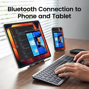 Πληκτρολόγιο UGREEN Ασύρματο Bluetooth 5.0 2.4G Ρωσικά/Κορεάτικα/EN 99 Keycaps για MacBook iPad PC Tablet USB C Επαναφορτιζόμενο πληκτρολόγιο
