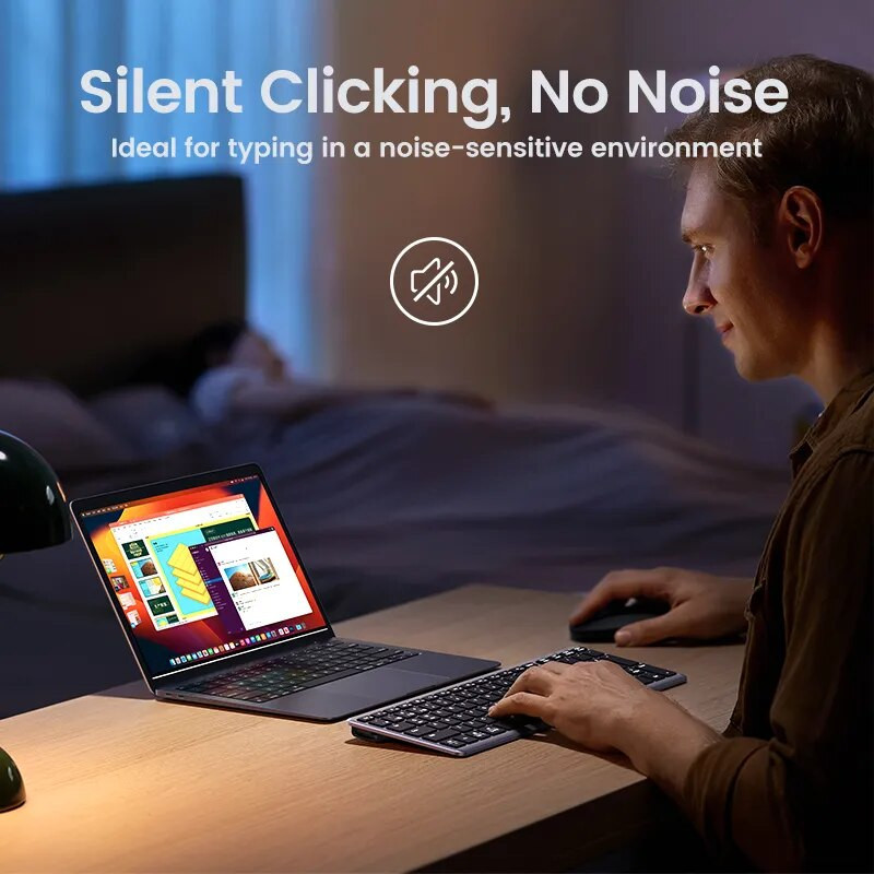 Πληκτρολόγιο UGREEN Ασύρματο Bluetooth 5.0 2.4G Ρωσικά/Κορεάτικα/EN 99 Keycaps για MacBook iPad PC Tablet USB C Επαναφορτιζόμενο πληκτρολόγιο