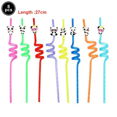 Ζώα της ζούγκλας που πίνουν Καλαμάκια Ζώο Επαναχρησιμοποιήσιμα Πλαστικά Καλαμάκια Ποτού Λιοντάρι Καλαμάκι Τίγρη Σαφάρι ζούγκλας Διακόσμηση πάρτι γενεθλίων Καλαμάκι