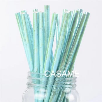 Lovely lridescent Straws καρναβαλικό πάρτι Στολισμός γάμου Παιδικά γενέθλια Baby Shower Christmas Frozen Supplies μονόκερος πάρτι