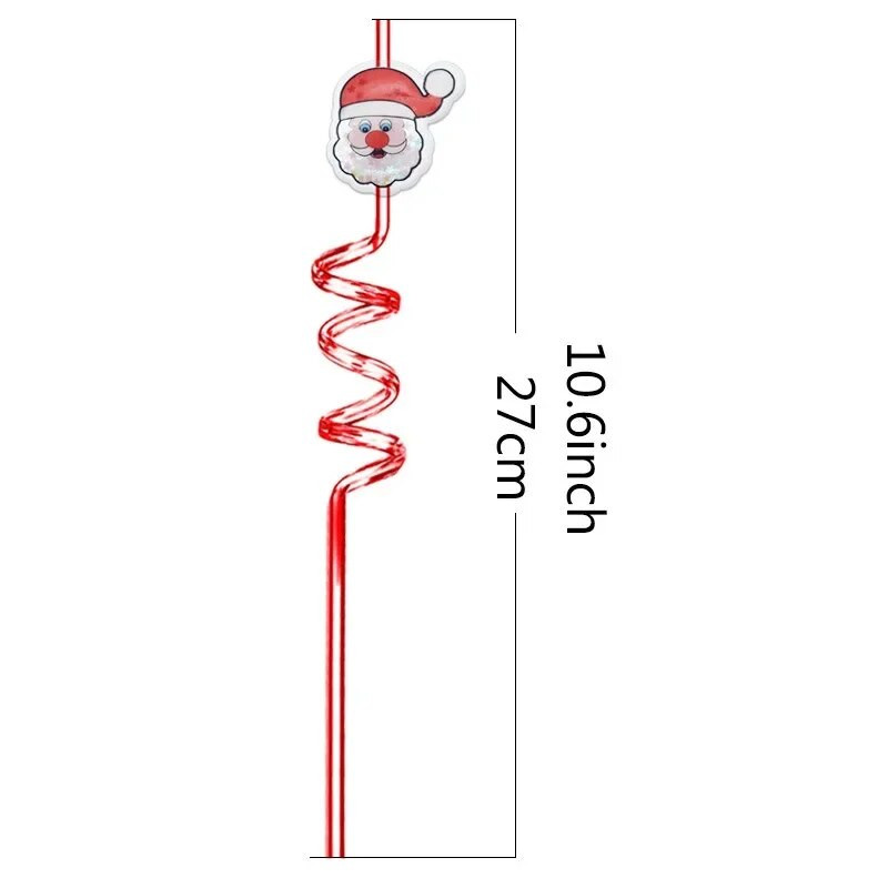 6 τεμ Χριστουγεννιάτικα σπειροειδή καλαμάκια Santa Snowflake Elk Χριστουγεννιάτικο δέντρο χιονάνθρωπος πίνει χυμό άχυρο Καλά Χριστουγεννιάτικη διακόσμηση Ευτυχισμένο το νέο έτος 2024