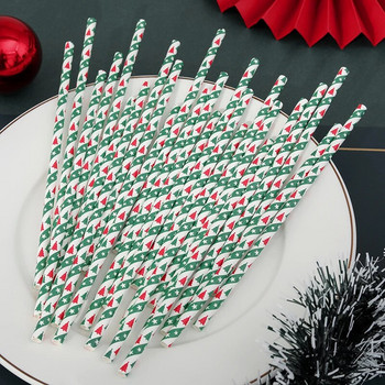 25 БР. Коледна украса със слама за парти за еднократна употреба