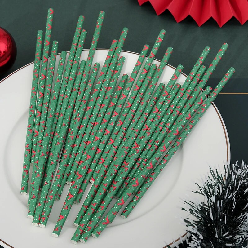 Χριστουγεννιάτικο ψάθινο πάρτι μιας χρήσης 25 ΤΕΜ