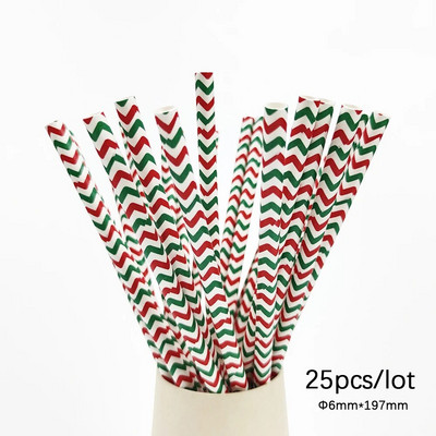 25 τεμ. Χριστουγεννιάτικα καλαμάκια μιας χρήσης Χριστουγεννιάτικο καπέλο του Αϊ-Βασίλη Αστέρι Χαρτί Καλαμάκια για χριστουγεννιάτικη διακόσμηση πάρτι Ψάθινα προμήθειες
