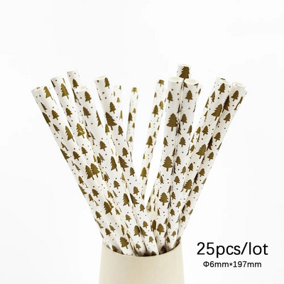 25 τεμ. Χριστουγεννιάτικα καλαμάκια μιας χρήσης Χριστουγεννιάτικο καπέλο του Αϊ-Βασίλη Αστέρι Χαρτί Καλαμάκια για χριστουγεννιάτικη διακόσμηση πάρτι Ψάθινα προμήθειες