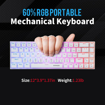 Z-686 60% Mini Mechanical Gaming Keyboard , E-Yooso 68 πλήκτρων Ενσύρματο RGB με οπίσθιο φωτισμό διακόπτη προστασίας από τη σκόνη Συμπαγής σχεδίαση για υπολογιστή