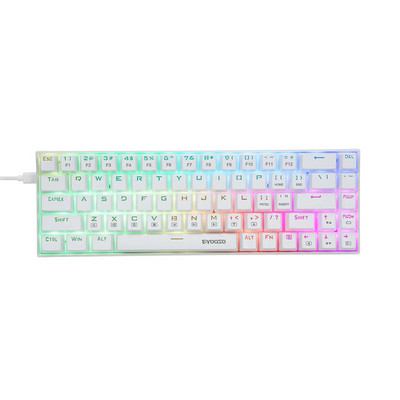 Z-686 60% mini tastatură mecanică pentru jocuri, E-Yooso 68 de taste comutator rezistent la praf cu iluminare din spate RGB cu fir Design compact pentru computer