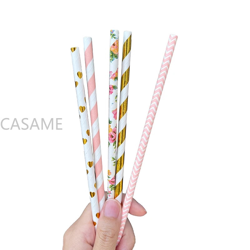 Paberkõrred Aia lillefoolium kullast ühekordselt kasutatav jook sünnipäevaks pulmadeks Deco jõulupeo restorani ürituste tarvikud