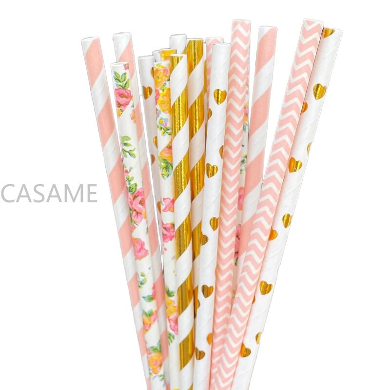 Paberkõrred Aia lillefoolium kullast ühekordselt kasutatav jook sünnipäevaks pulmadeks Deco jõulupeo restorani ürituste tarvikud