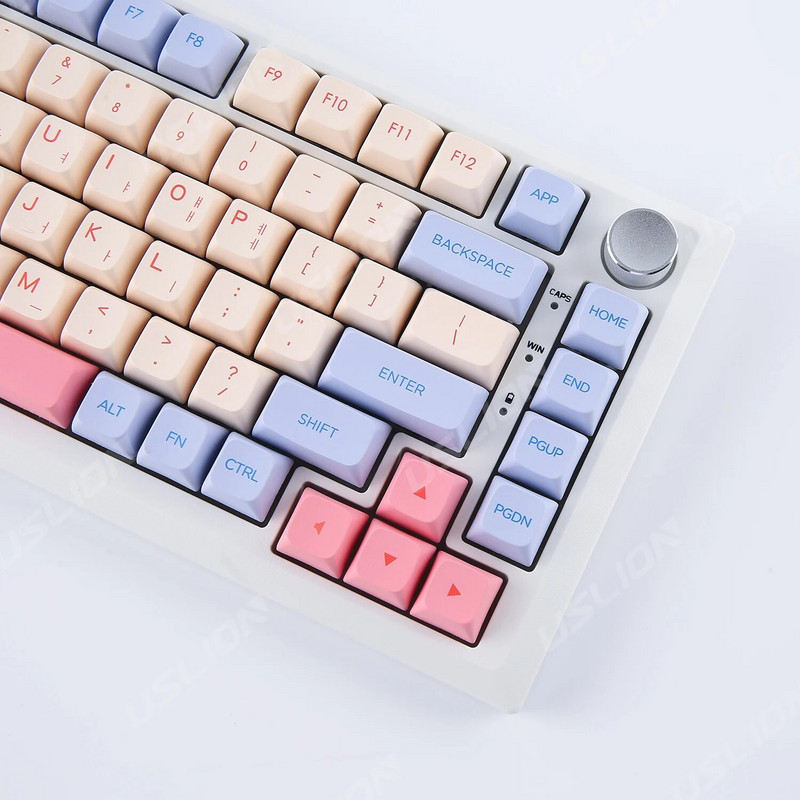 132Keys Cute Marshmallow korėjiečių klavišų dangteliai PBT dažų sublimacinis XDA profilis, skirtas MX Switch, tinka 61/64/68/87/96/104/108 klaviatūros klaviatūros dangteliai