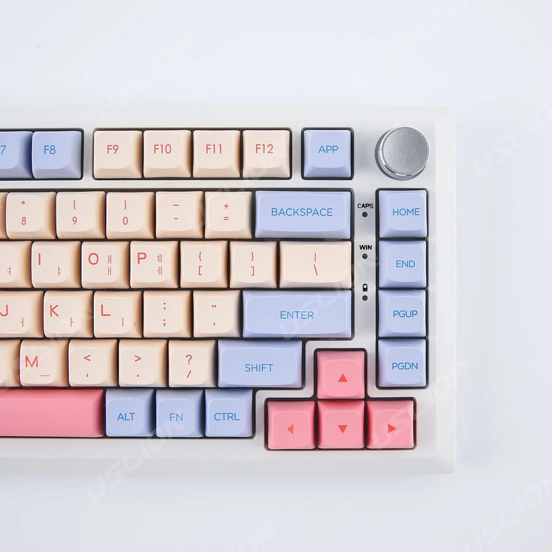 132Keys Cute Marshmallow korėjiečių klavišų dangteliai PBT dažų sublimacinis XDA profilis, skirtas MX Switch, tinka 61/64/68/87/96/104/108 klaviatūros klaviatūros dangteliai