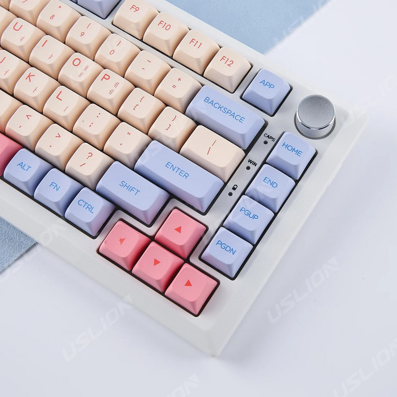 132Keys Cute Marshmallow korėjiečių klavišų dangteliai PBT dažų sublimacinis XDA profilis, skirtas MX Switch, tinka 61/64/68/87/96/104/108 klaviatūros klaviatūros dangteliai