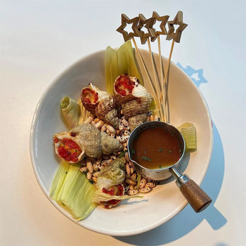 50 τεμ. Σχήμα αστεριού Σουβλάκια από μπαμπού μιας χρήσης Επιλογές φαγητού για κοκτέιλ σε μπουφέ Φρούτα cupcake πιρούνια ραβδιά για πάρτι Διακοσμητικά τραπέζια