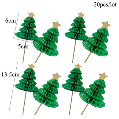 10/20 τμχ Χριστουγεννιάτικα χάρτινα καλαμάκια Κυψελοειδή χριστουγεννιάτικα δέντρα σε σχήμα τούρτας για χαρούμενα χριστουγεννιάτικα στολίδια Noel DIY Party Supplies