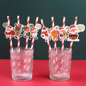 Χριστουγεννιάτικα καλαμάκια μιας χρήσης διακοσμητικά χριστουγεννιάτικα καλαμάκια για χριστουγεννιάτικα στολίδια Navidad Noel Πρωτοχρονιάτικα πάρτι