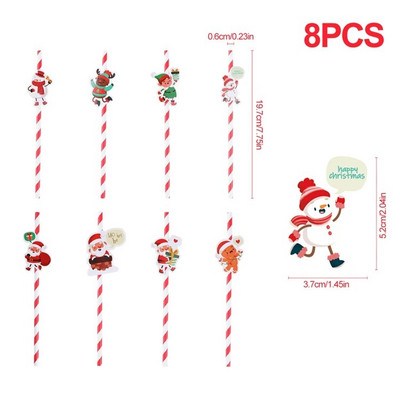 Χριστουγεννιάτικα καλαμάκια μιας χρήσης διακοσμητικά χριστουγεννιάτικα καλαμάκια για χριστουγεννιάτικα στολίδια Navidad Noel Πρωτοχρονιάτικα πάρτι
