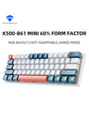 Machenike K500-B61 Mini Mechanical Keybaord 60% Form Factor Wired Full Key Hot-Swappable RGB Backlit 61Keys Gaming Keybaord