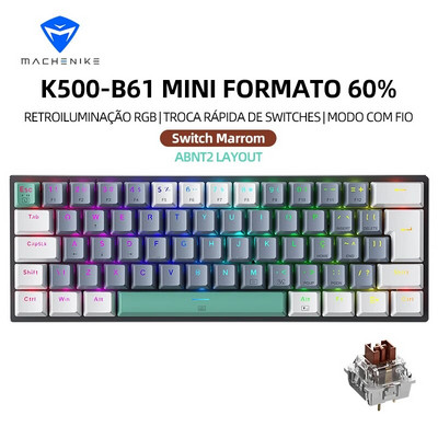 Machenike K500-B61 Mini Mechanical Keybaord 60% Form Factor Wired Full Key Hot-Swappable RGB Backlit 61Keys Gaming Keybaord