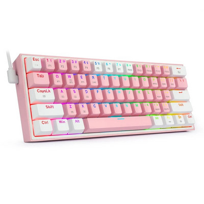 Redragon K616 Pro TKL belaidė RGB mechaninė klaviatūra 5.0 BT / 2.4 Ghz / laidinė trijų režimų 60 % Bluetooth klaviatūra linijinis raudonas jungiklis