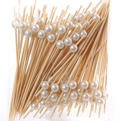 Σουβλάκι με φρούτα μπαμπού πιρούνι φρούτων κοκτέιλ μιας χρήσης διακοσμητικά σουβλάκια μπαμπού πολύχρωμα δημιουργικά σουβλάκια σουβλάκια ψησίματος κέικ