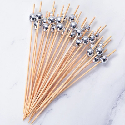 Σουβλάκι με φρούτα μπαμπού πιρούνι φρούτων κοκτέιλ μιας χρήσης διακοσμητικά σουβλάκια μπαμπού πολύχρωμα δημιουργικά σουβλάκια σουβλάκια ψησίματος κέικ