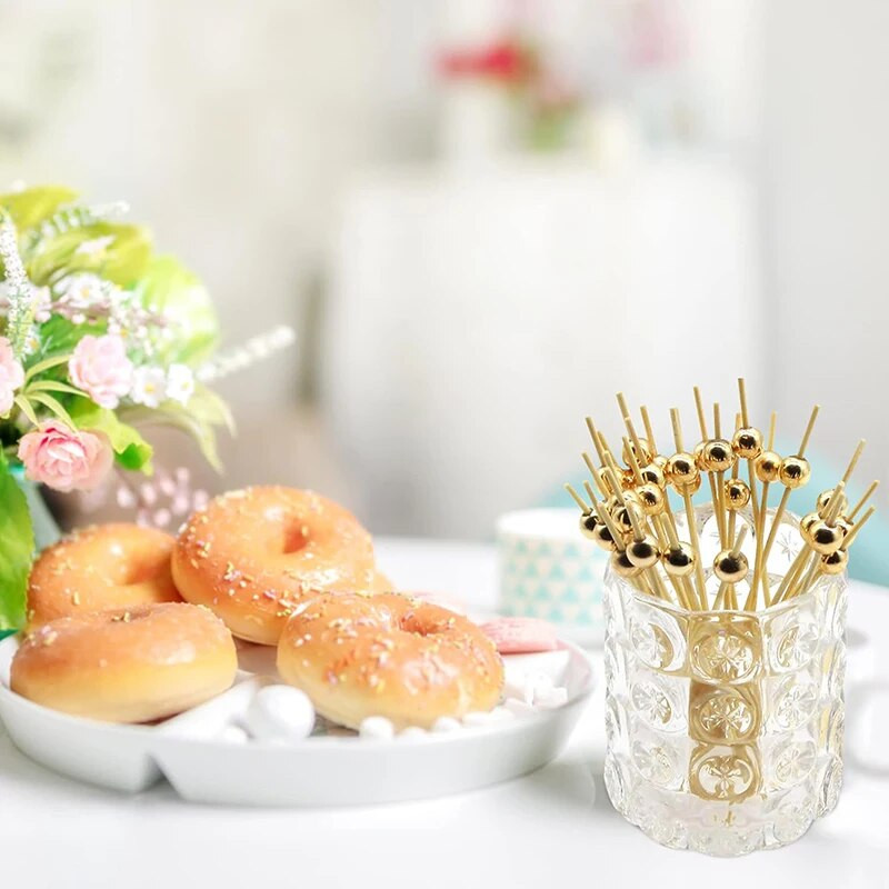 Σουβλάκι με φρούτα μπαμπού πιρούνι φρούτων κοκτέιλ μιας χρήσης διακοσμητικά σουβλάκια μπαμπού πολύχρωμα δημιουργικά σουβλάκια σουβλάκια ψησίματος κέικ