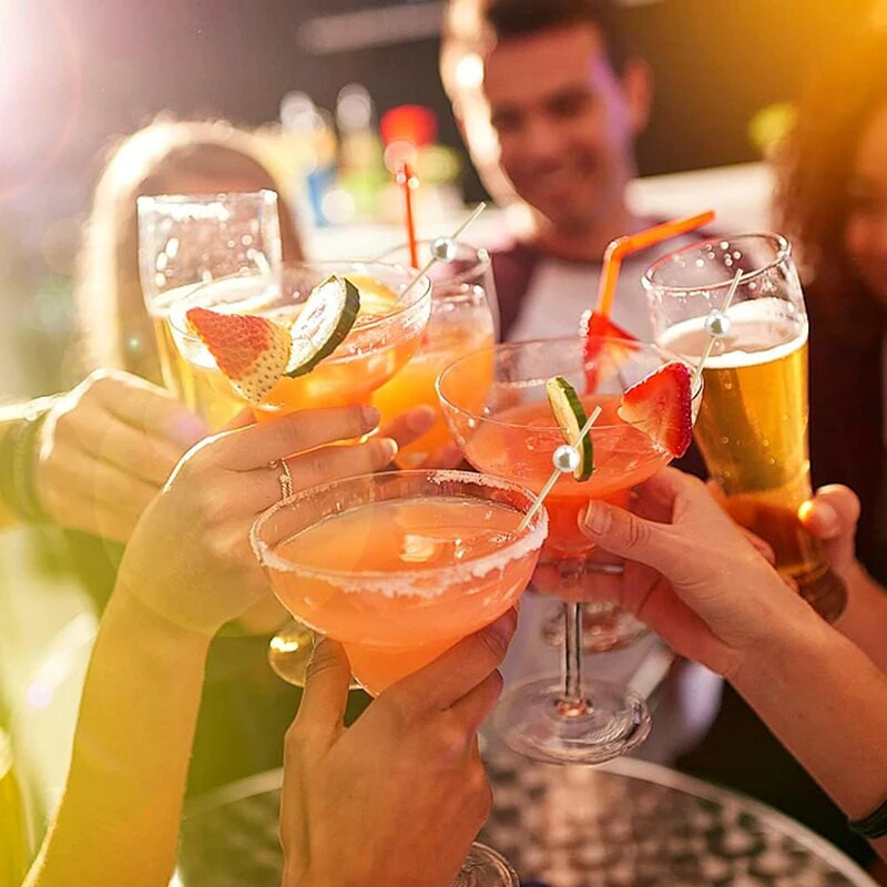 Σουβλάκι με φρούτα μπαμπού πιρούνι φρούτων κοκτέιλ μιας χρήσης διακοσμητικά σουβλάκια μπαμπού πολύχρωμα δημιουργικά σουβλάκια σουβλάκια ψησίματος κέικ