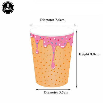 Spurgos Lėkštės Vakarėliams Stalo reikmenys Servetėlės Spurgos Staltiesė Spurgos Gimtadienio vakarėliui Kūdikių dušo dekoracijos