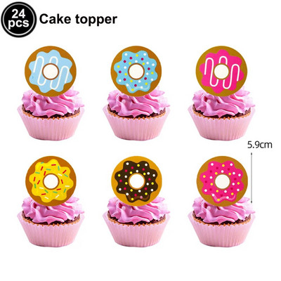 Spurgos Lėkštės Vakarėliams Stalo reikmenys Servetėlės Spurgos Staltiesė Spurgos Gimtadienio vakarėliui Kūdikių dušo dekoracijos