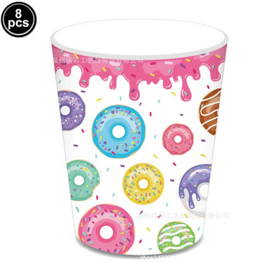 Spurgos Lėkštės Vakarėliams Stalo reikmenys Servetėlės Spurgos Staltiesė Spurgos Gimtadienio vakarėliui Kūdikių dušo dekoracijos