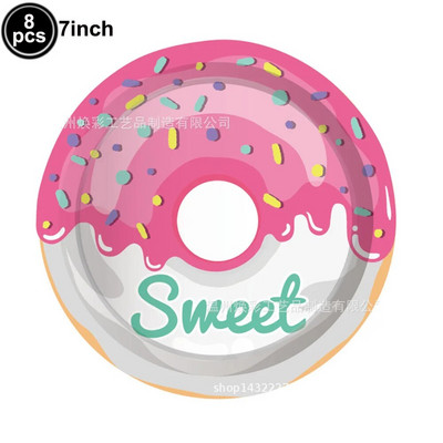 Spurgos Lėkštės Vakarėliams Stalo reikmenys Servetėlės Spurgos Staltiesė Spurgos Gimtadienio vakarėliui Kūdikių dušo dekoracijos