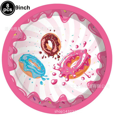 Spurgos Lėkštės Vakarėliams Stalo reikmenys Servetėlės Spurgos Staltiesė Spurgos Gimtadienio vakarėliui Kūdikių dušo dekoracijos