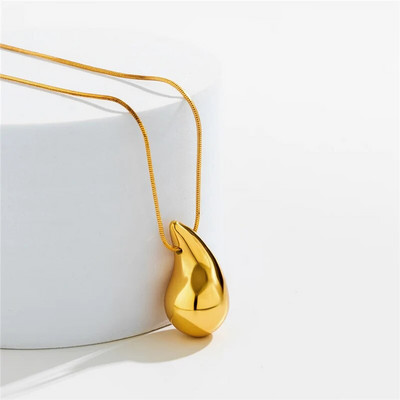 Nauji aukso spalvos nerūdijančio plieno karoliai moterims papuošalai metaliniai vintažiniai vandens lašų pakabukai auskarai, karolių rinkinys, gimtadienio dovana