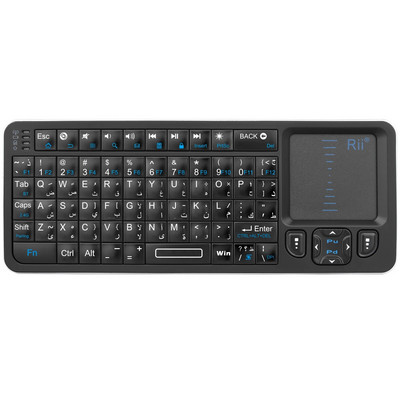 Μίνι πληκτρολόγιο Bluetooth Rii K06, Ασύρματο πληκτρολόγιο 2,4 GHz με οπίσθιο φωτισμό με επιφάνεια αφής IR Learning, Android TV Box, Mac, φορητός υπολογιστής, Windows