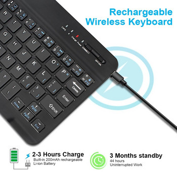 Bluetooth безжична клавиатура Мини клавиатура за лаптоп таблет телефон Ipad акумулаторна игрална клавиатура за Android iOS Windows
