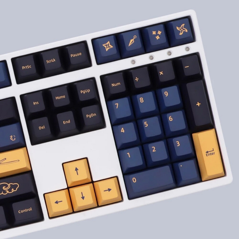 Μπλε κόκκινο Samurai PBT Αγγλικά/Ιαπωνικά/Ρωσικά/Κορεάτικα Keycap Cherry προφίλ για μηχανικό πληκτρολόγιο 7U Space 1.75 2U Shift