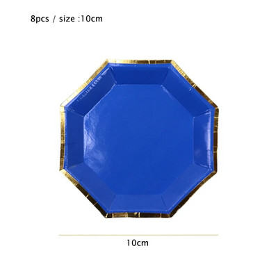 Μπλε σερβίτσιο μιας χρήσης Χάρτινα ψάθινα πιάτα για πάρτι παιδικό ντους προμήθειες γενεθλίων Μπομπονιέρες Μπλε πάρτι Καρναβάλι διακόσμηση γάμου