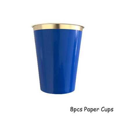 Μπλε σερβίτσιο μιας χρήσης Χάρτινα ψάθινα πιάτα για πάρτι παιδικό ντους προμήθειες γενεθλίων Μπομπονιέρες Μπλε πάρτι Καρναβάλι διακόσμηση γάμου