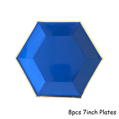 Μπλε σερβίτσιο μιας χρήσης Χάρτινα ψάθινα πιάτα για πάρτι παιδικό ντους προμήθειες γενεθλίων Μπομπονιέρες Μπλε πάρτι Καρναβάλι διακόσμηση γάμου