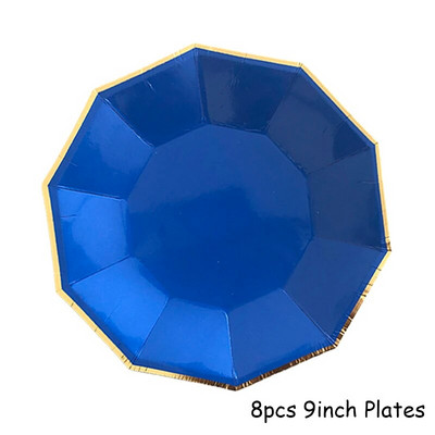 Μπλε σερβίτσιο μιας χρήσης Χάρτινα ψάθινα πιάτα για πάρτι παιδικό ντους προμήθειες γενεθλίων Μπομπονιέρες Μπλε πάρτι Καρναβάλι διακόσμηση γάμου