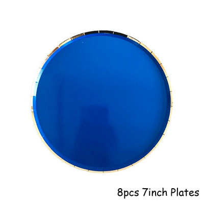 Μπλε σερβίτσιο μιας χρήσης Χάρτινα ψάθινα πιάτα για πάρτι παιδικό ντους προμήθειες γενεθλίων Μπομπονιέρες Μπλε πάρτι Καρναβάλι διακόσμηση γάμου