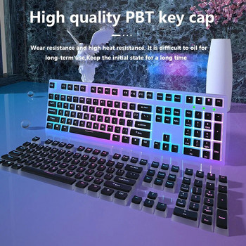 129 Πλήκτρα PBT Keycaps Pudding gaming Keycaps Kit για μηχανικό πληκτρολόγιο MX Switch RGB Διαφανές φως Πληκτρολόγιο Gamer με οπίσθιο φωτισμό