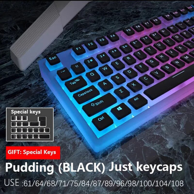 129 Πλήκτρα PBT Keycaps Pudding gaming Keycaps Kit για μηχανικό πληκτρολόγιο MX Switch RGB Διαφανές φως Πληκτρολόγιο Gamer με οπίσθιο φωτισμό