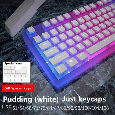 129 Πλήκτρα PBT Keycaps Pudding gaming Keycaps Kit για μηχανικό πληκτρολόγιο MX Switch RGB Διαφανές φως Πληκτρολόγιο Gamer με οπίσθιο φωτισμό