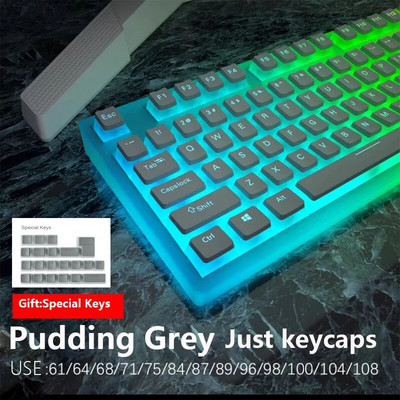 129 Πλήκτρα PBT Keycaps Pudding gaming Keycaps Kit για μηχανικό πληκτρολόγιο MX Switch RGB Διαφανές φως Πληκτρολόγιο Gamer με οπίσθιο φωτισμό